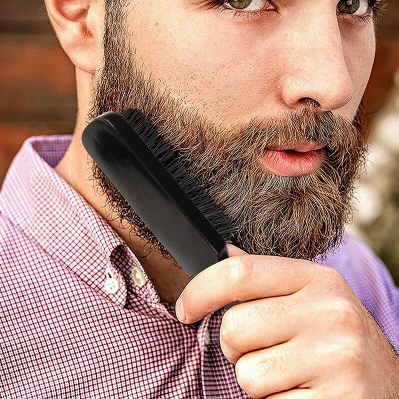 1PC Facial Beard Broken Hair Cleaning Brush Hairdresser Shaving Wood Handle Soft Boar Bristle Styling Barber Household Salon Men
