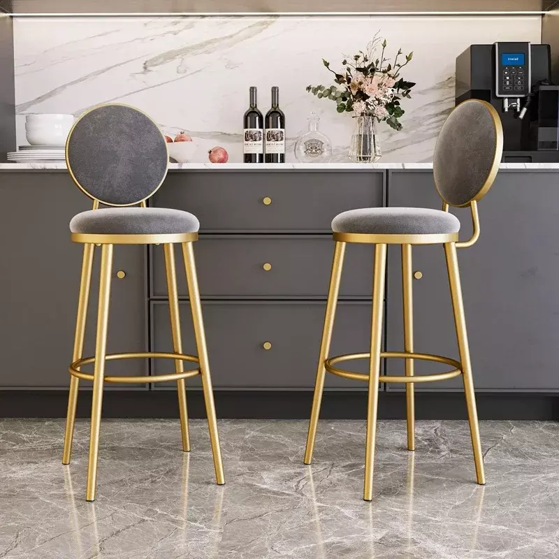Modern Minimalista Nordic Bar Chair com Back, Luxury Bar Chair, Restaurante e Jardim, Gaming Chair, Cozinha e Quarto