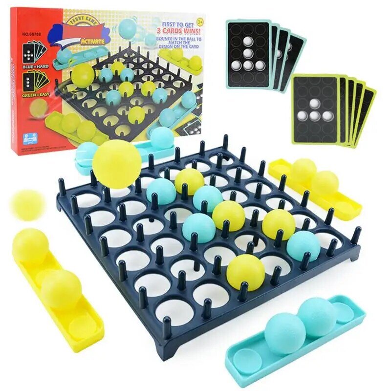 Mainan bola lempar Desktop permainan memantul dengan pola memantul, mainan interaktif papan tantangan pesta rumah anak