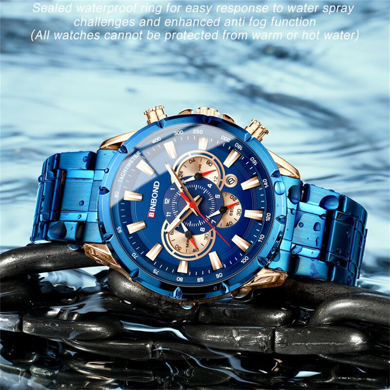 Roestvrijstalen Quartz Polshorloge Voor Mannen Luxe Week Date Display Lichtgevende Armband Mode Heren Horloge Originele Klok 6395