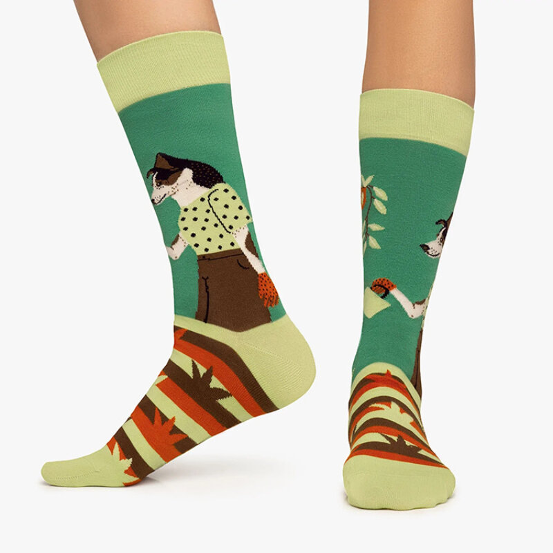 New Creative Cartoon Dog Ins Animal Trendy Socks calzini in cotone Jacquard coppia calzini da skateboard di media lunghezza