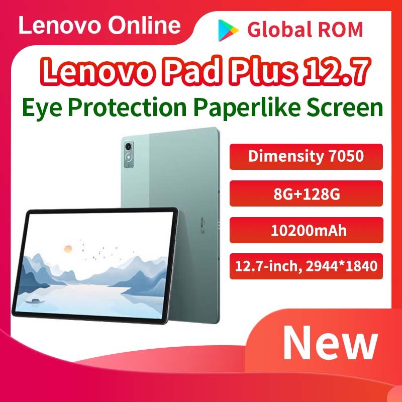 Rom Global Lenovo Xiaoxin Pad Plus 12.7 inci cahaya alami pelindung mata kertas antisilau Visual besar nyaman