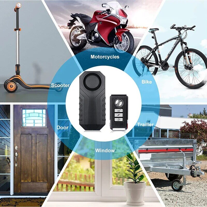 Alarma inalámbrica para bicicleta y motocicleta, Control remoto, resistente al agua, alarma de seguridad antipérdida, Detector de vibración