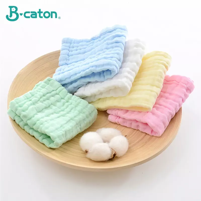 5PCS Baby Bath Towel 100% Cotton Muslin Squares 6 Layers Gauze Kid Facecloth Face Wash Wipe Hand Soft Newborn Stuff Handkerchief