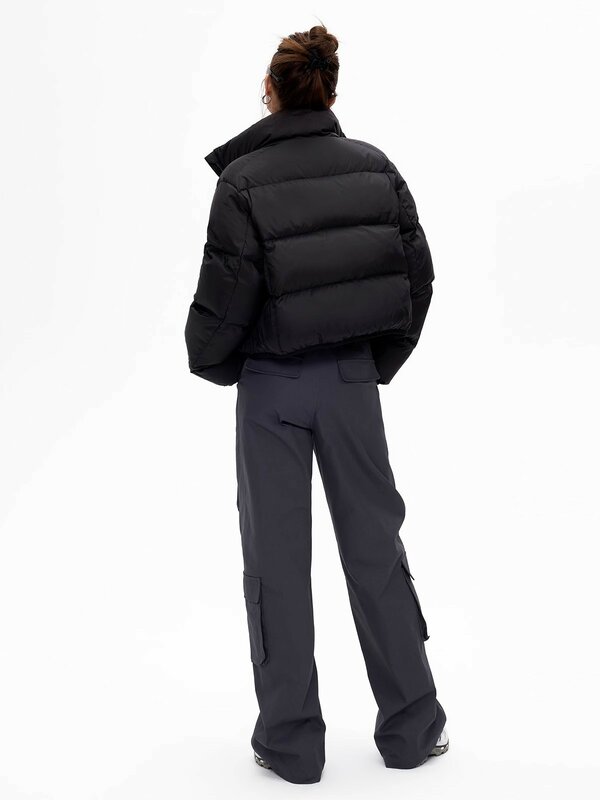 Женская Стеганая куртка на молнии с воротником-стойкой, новинка осень-зима 2023, корейские шикарные универсальные пальто, свободная винтажная короткая одежда