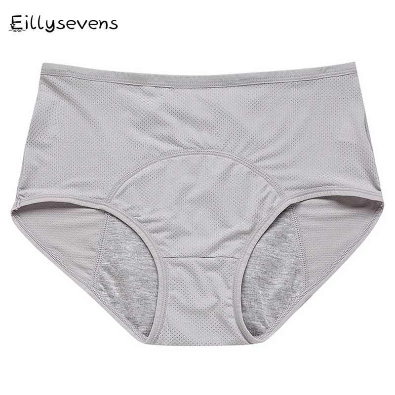 Women'S Menstrual Panties Mid-Waist Comfortable Postpartum Soft Panties Solid Color Fully Covered Breathable Panties Large Size