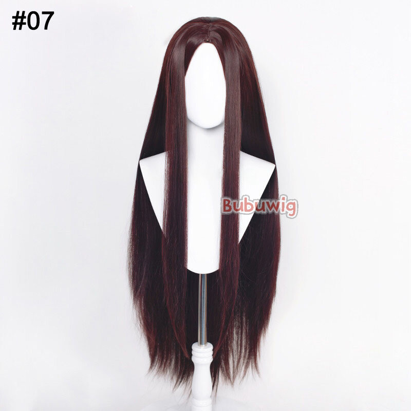Bubuwig włosy syntetyczne 100cm długie proste peruki do kostiumów 20 kolorów Pure Color czarny blond brązowy czerwony Harajuku peruki żaroodporne