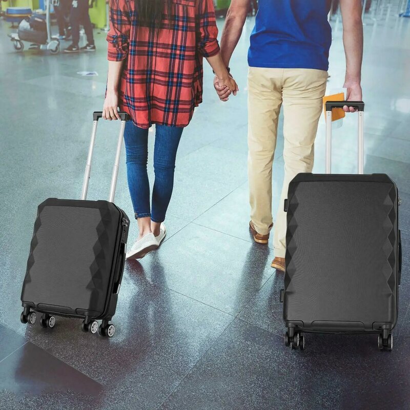 Juego de equipaje de 3 piezas (20/24/28 pulgadas), equipaje rígido con ruedas giratorias para viaje, equipaje de embarque