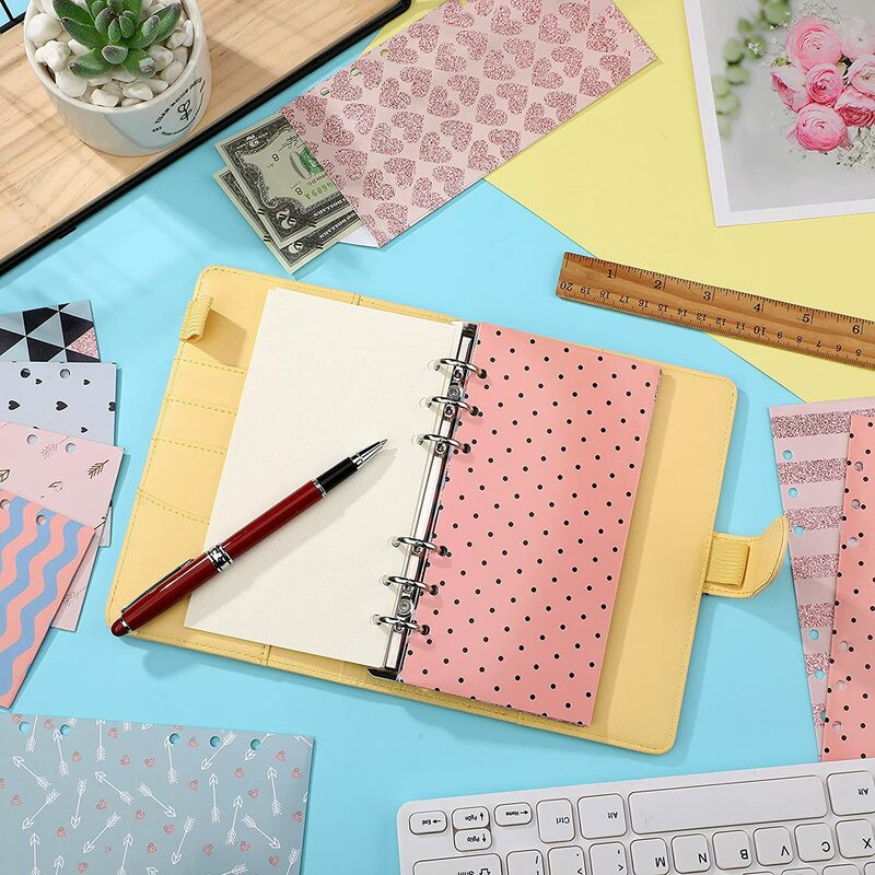 31 Pieces A6 PU Leather Binder Notebook Cash Envelopes System Budget Planner Organizer, Expense Budget Sheets and Labels Sticker