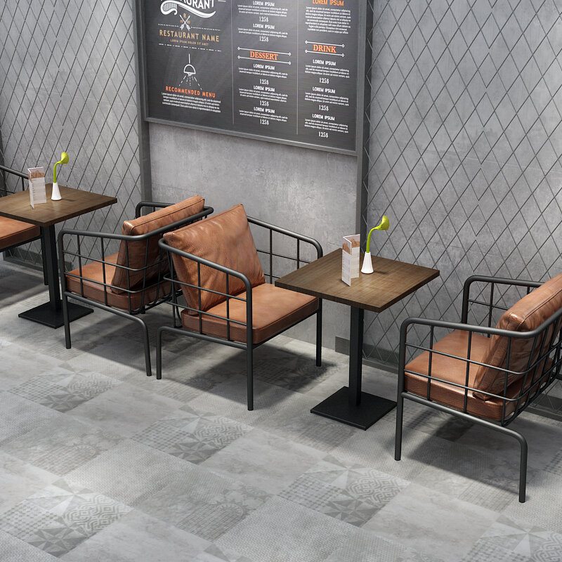 Set tavolino da caffè in metallo martellato in stile industriale tavolo da pranzo sedie e tavoli da caffetteria per caffetterie
