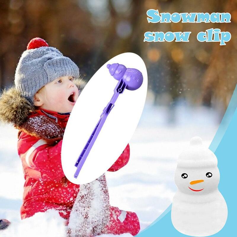 Mainan pasir salju berbentuk boneka salju, klip bermain Snowball, bermain di luar ruangan, mainan pasir salju musim dingin Permainan luar ruangan