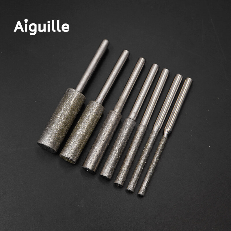 1pc 150# ultra-long Cylinder Diamond Grinding Bits 4-15mm Diamond grinding points Metal Abrasive bits jade stone grinding burr