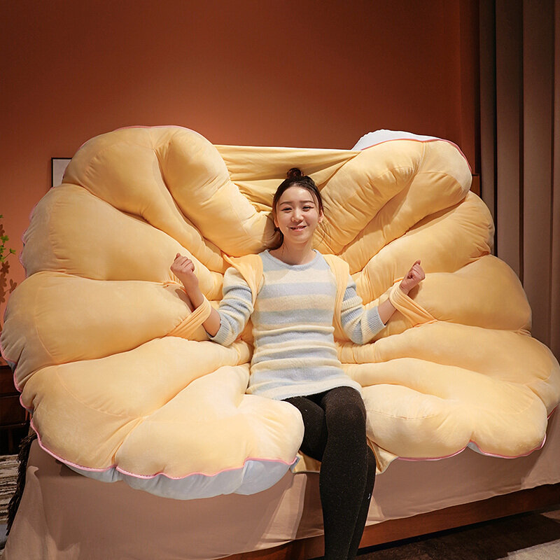Coussin de chaise en peluche de simulation de coquillage de velours coréen créatif, oreiller en peluche, grande taille, décor photo à la maison, cadeau spécial, 40x52cm