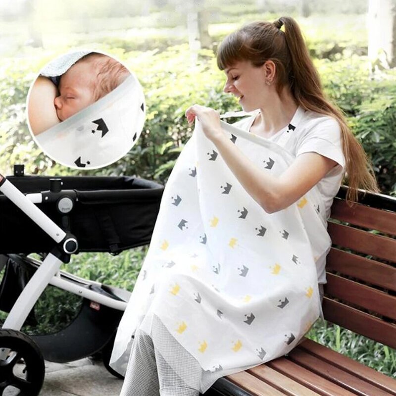 Poncho de lactancia transpirable para mamás, cubierta ajustable para privacidad al aire libre