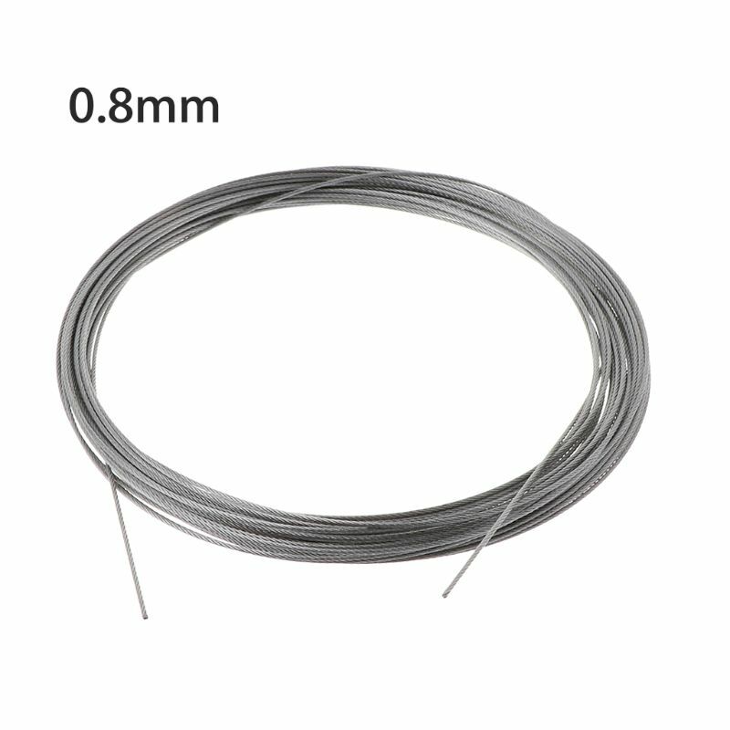 304 Stainless Steel Wire Cable 10 Meters for Outdoor Gardening Tools 0.5/0.6/0.8/1/1.2/1.5/2/2.5/3mm Strong Load-Bearing