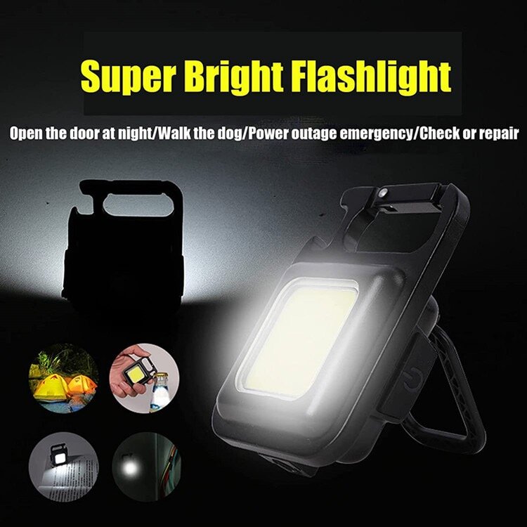 Mini lampe de poche portable à LED, porte-clés multifonctionnel, lampes de camping COB, chargement USB, lampes de travail, lanterne de pêche, 1 à 10 pièces, 1800lm