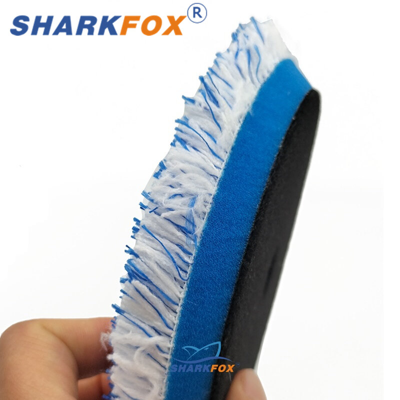 Sharkfox 극세사 연마 패드, DA/RO 자동차 광택기용 휠, 차체 광택제, 5 인치, 6 인치, 1 개