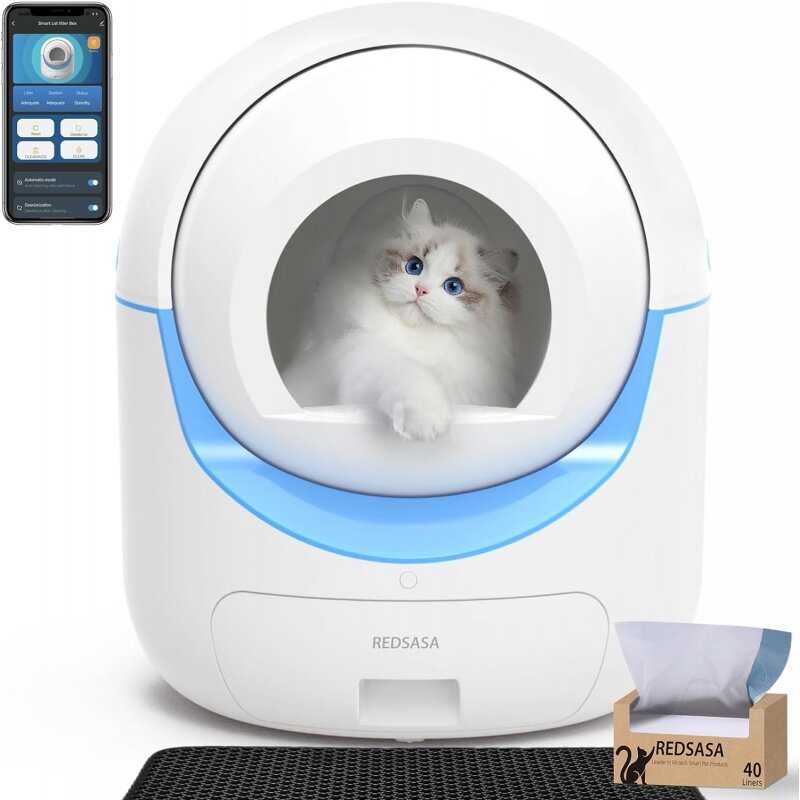Self Cleaning  Litter , Automatic for Multi Cats, Smart Safety Protection Box, Odor Isolation/AP