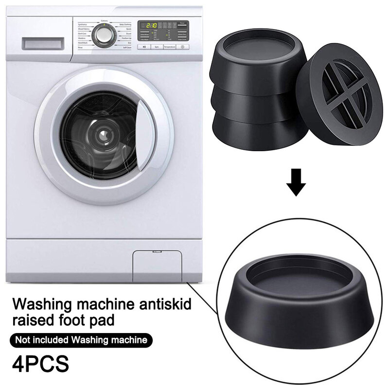 Almohadillas universales antideslizantes para lavadora, 4 piezas de goma, silenciosas, a prueba de golpes, duraderas, antivibración