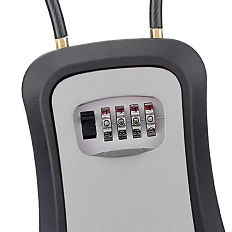 Scatola chiave di sicurezza scatola con combinazione di 4 cifre grillo per cavi in acciaio resistente alle intemperie portatile per manopola della porta o auto