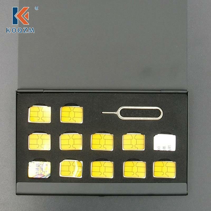 Zwart Case Memory Sim Card Opbergdoos Universele Protector Houder Aluminium Draagbare Pakket Opbergdoos Voor Mobiele Telefoon