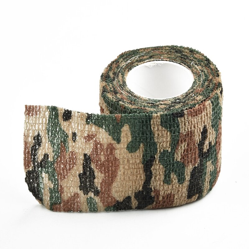 Hand Tool Camo Form Reusable Self Cling Camo Hunting Rifle Provide Insulation Fabric Tape Wrap Polyester Camouflage Equipment