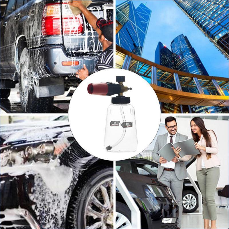 車のフォームディスペンサーボトル、泡の発泡噴霧器、車の洗浄とディテール用、1000ml、透明