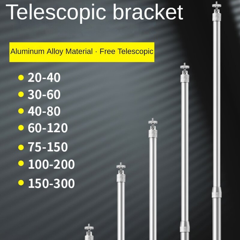 Telescopic Length Aluminum Alloy Side Mounted Wall Ceiling Bracket Holder Rotary Camera Stand M6 Screw Thread 360degree Adjustab