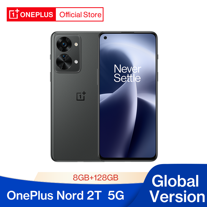 OnePlus-Nord 2T Versão Global Smartphone Android AMOLED, Dimensão MTK 1300, 5G, 8GB, 128GB, Carregamento Rápido 80W, 90Hz