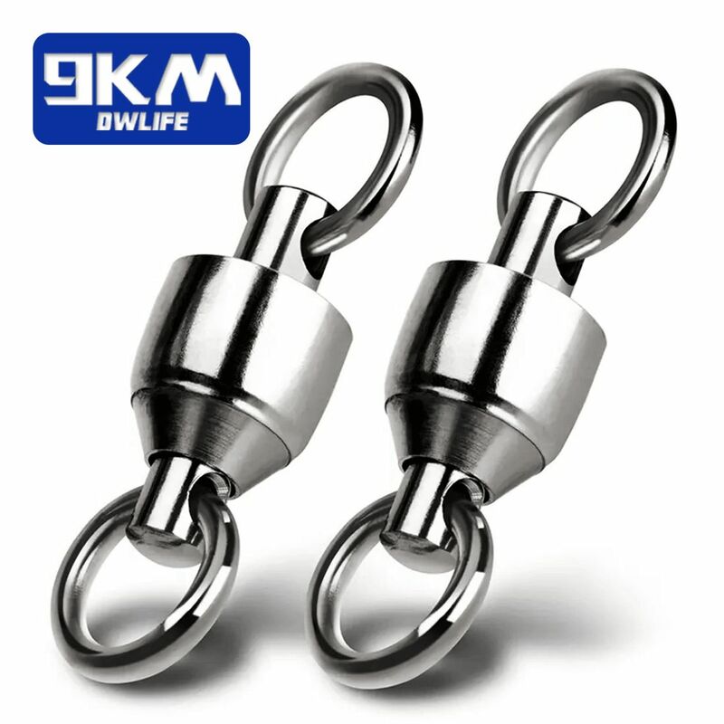 20~100pack Ball Bearing Swivel Solid Rings Stainless Steel Fishing Connector Freshwater Saltwater Fishing for Trolling Bait Lure