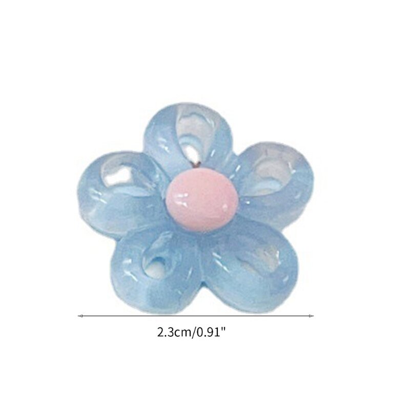 5 Farben 23 23 mm kleine fünfblättrige Blumen-Charm-Anhänger für Frauen DIY bunt