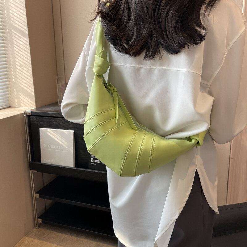 Top Quality Soft Leather Half Moon Dumpling Bag for Women 2024 New Fashion Luxury Designer Handbags Female Hobos Shoulder Bag