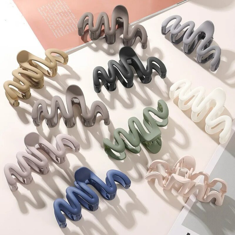 New Fashion Large Frosted Color Geometry Clip Hairpin Barrettes for Women Girl Accessories Headwear Hair Claw Wholesale