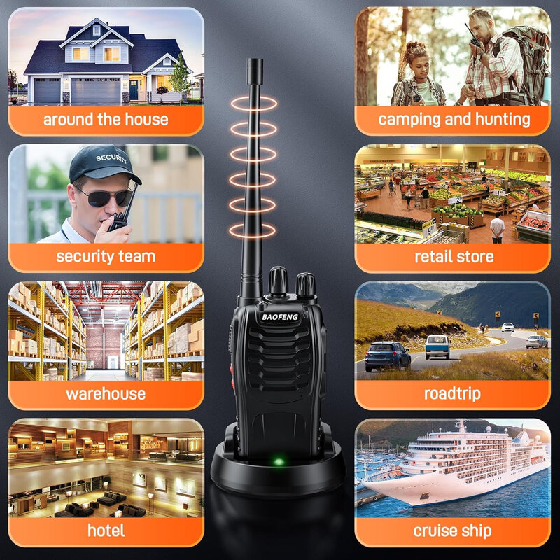 BAOFENG-walkie-talkie bidireccional recargable, dispositivo de larga distancia para exteriores, hoteles, obras de construcción, BF-888S