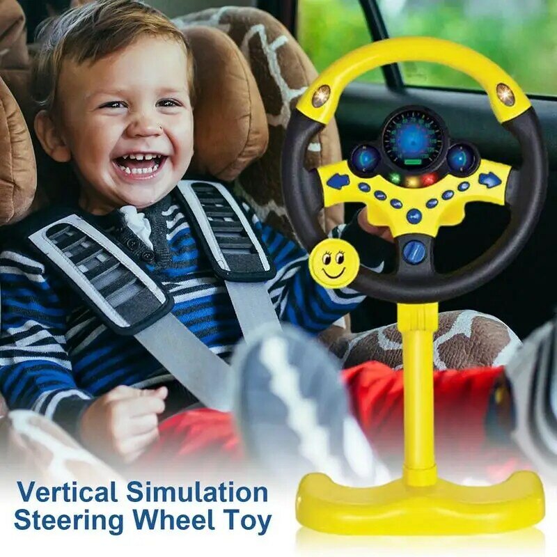 Volante de juguete de simulación Vertical, juguete de conducción simulada con música ligera y sonido, regalos para niños y bebés
