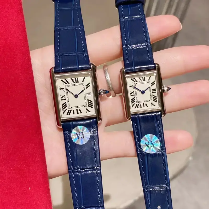 Женские часы высокого качества, роскошные брендовые дизайнерские водонепроницаемые кварцевые элегантные кожаные часы в стиле Tank Custom Aaa часы с сапфировым стеклом