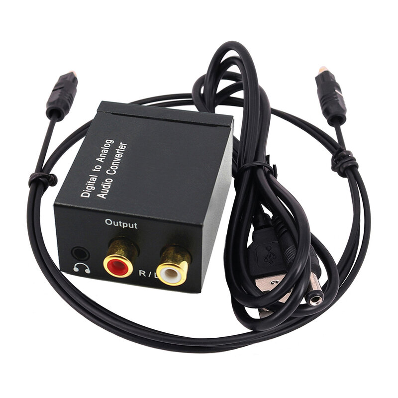 Convertisseur Audio Numérique vers Analogique, Signal Coaxial à Fibre Optique, Radiateur Spdif Stéréo, Jack 3.5mm, Amplificateur RCA, Décodeur