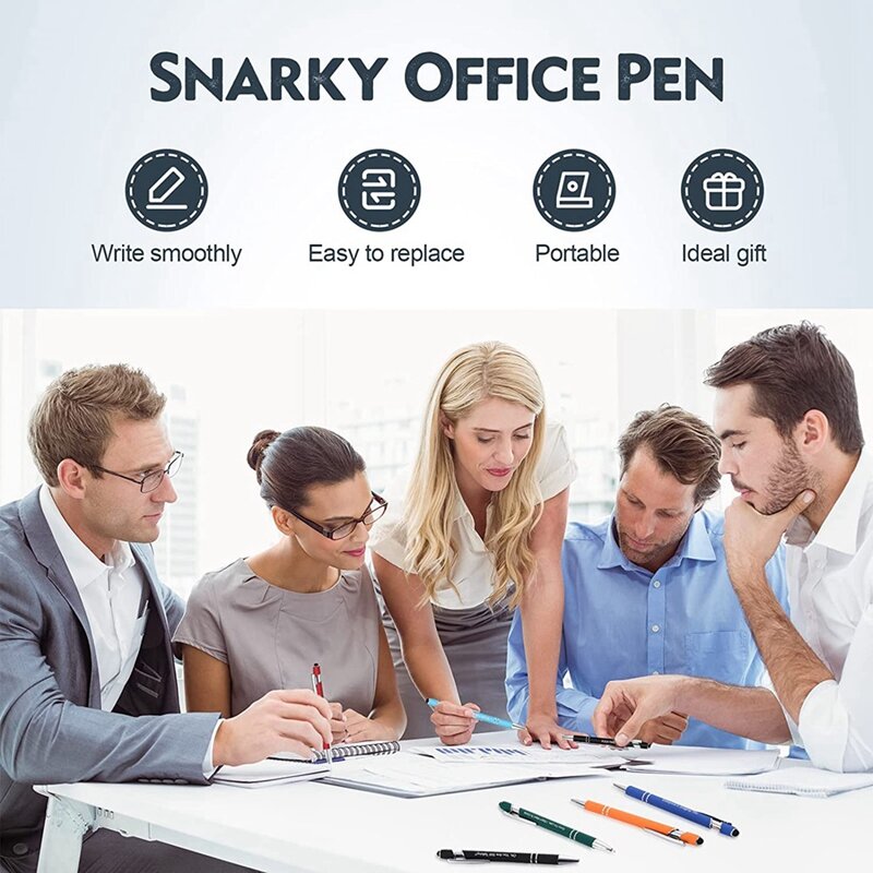 Canetas esferográficas engraçadas para escritório, canetas motivacionais, canetas vibrantes, passiva negativa, tinta preta, 20pcs