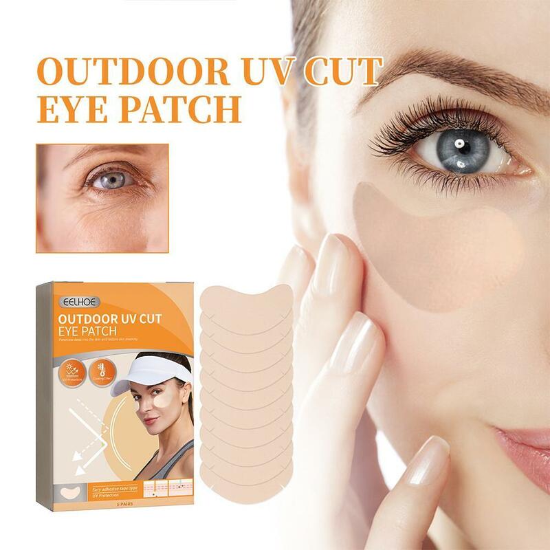 Fique protegido ao ar livre com UV Eye Patches, Hidratante e protetor solar Eye Stickers, 5 pares de colágeno Eye Patches, Eye Patches