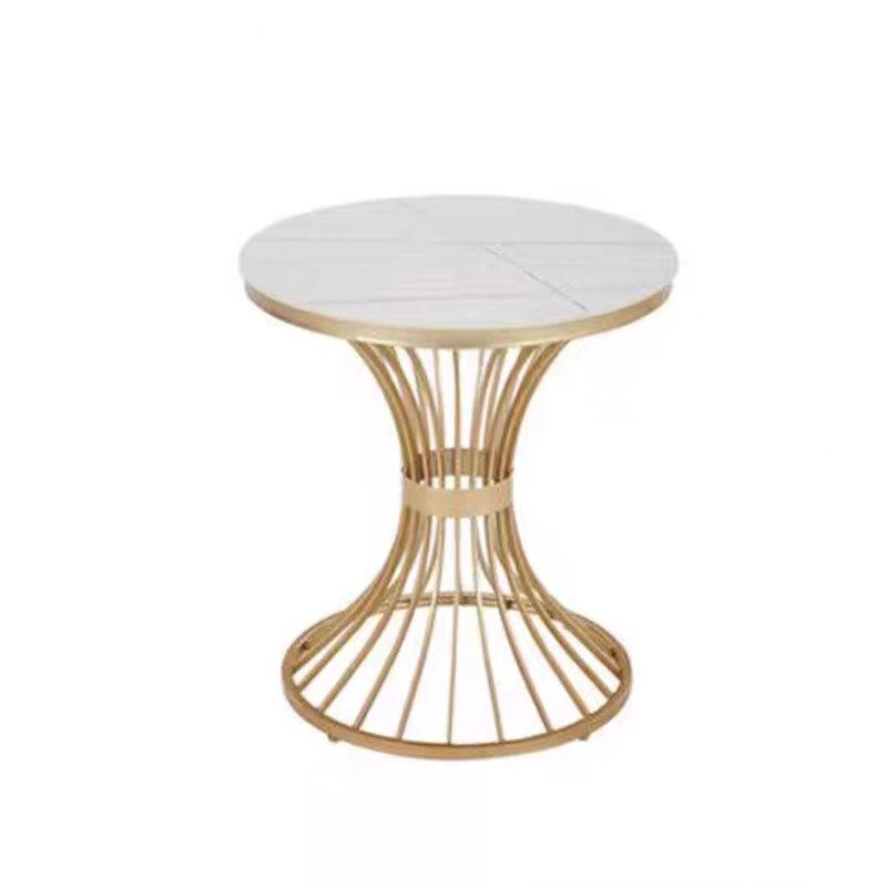 Mesa de café abstrata minimalista do círculo para a sala de estar, mesa de café pequena branca, mesa de chá
