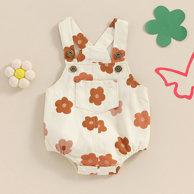Lioraitiin-Pelele vaquero para niña recién nacida, ropa sin mangas con estampado de flores, traje de verano, 0-18 meses, 2024-04-05