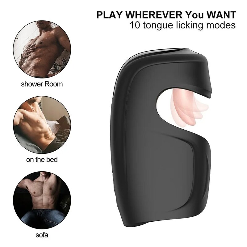 Male Vibrator Glans Massager Penis Stimulation penis delay trainer Tongue licking Male Masturbator cup Sex toys for Men Adults