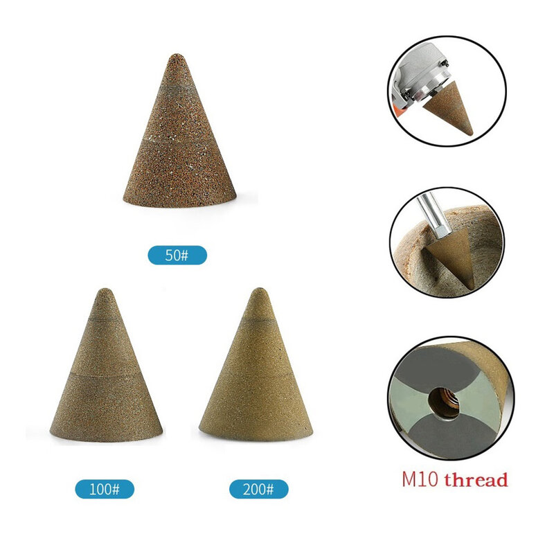 M10 Thread Diamond Chamfer Countersink Bits Cone Carve Polishing Grinding Wheel Abrasive Tools Wood Carving Sanding Tool