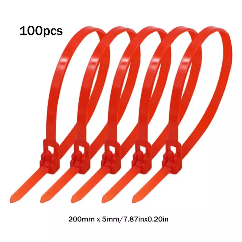 100 шт. сверхпрочные черные съемные кабельные стяжки, многоразовые нейлоновые самоблокирующиеся стяжки для Ind