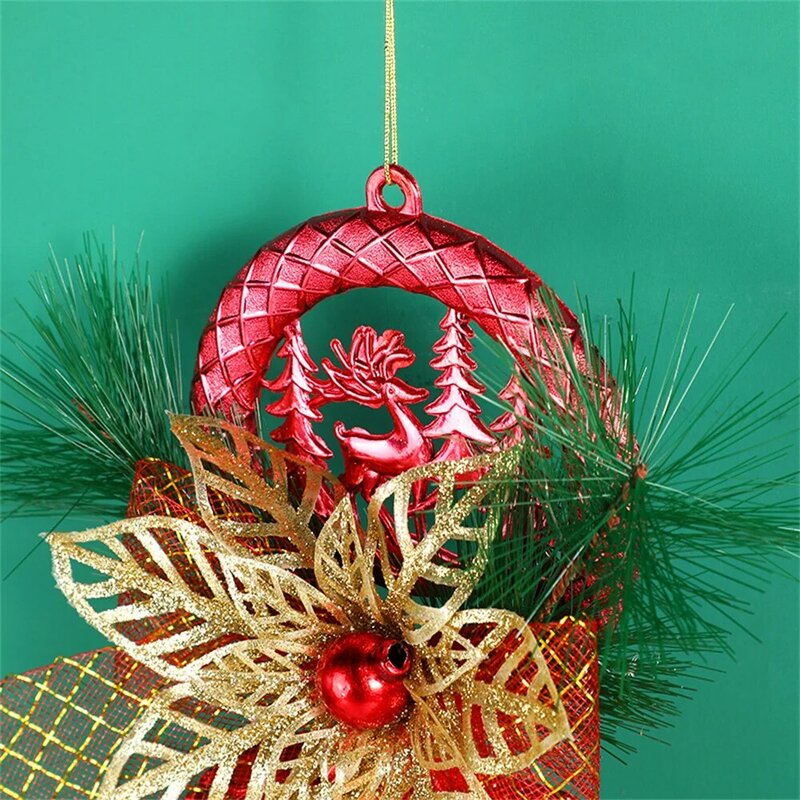 Christmas Bells Decoration Gold Flower Hanging Pendant Xms Tree Ornaments For Home Xmas Deco Navidad Party New Year Gifts