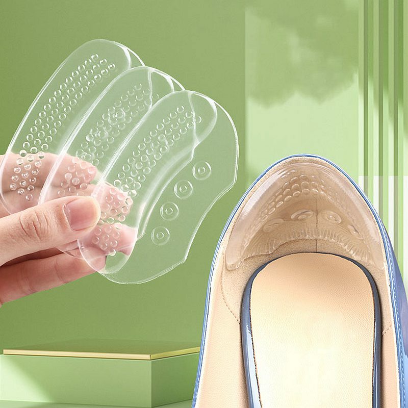 Pelindung tumit silikon wanita, sepatu hak silikon berkualitas, produk perawatan kaki, bantalan sepatu anti selip untuk sisipan sepatu hak tinggi