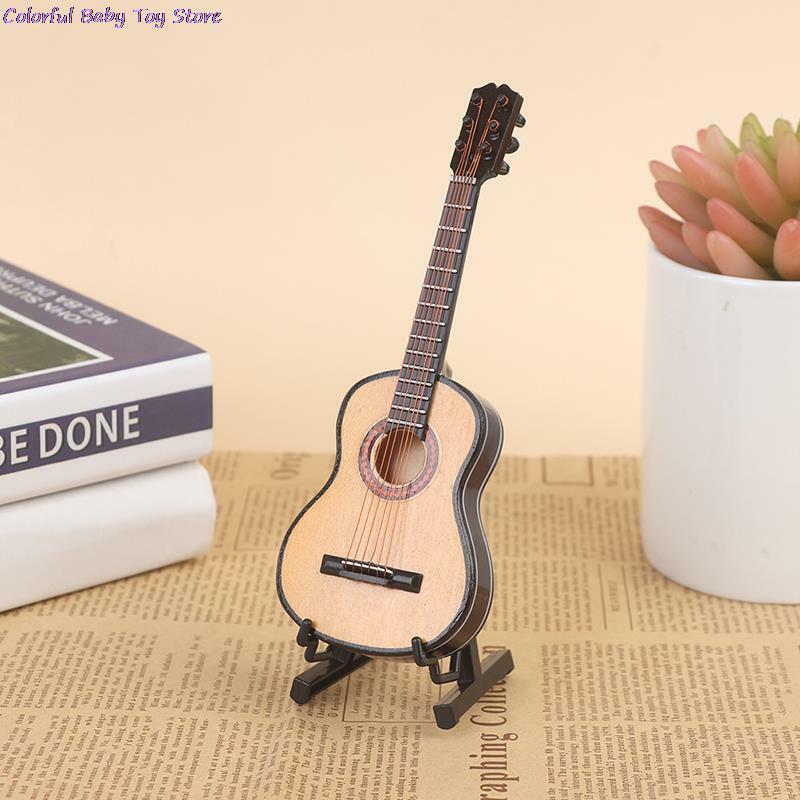 Guitarra elétrica miniatura e violino para crianças, brinquedo musical, decoração da casa, miniatura Dollhouse, venda quente, 1:12
