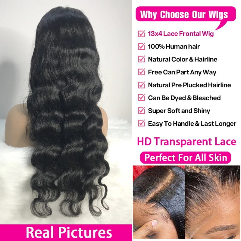 30 40 Inch Body Wave 13x6 Hd Lace Frontal Wig Human Hair 360 Brazilian Pre Plucked Lace For Women 13x4 Lace Front Wigs 4x4 5x5
