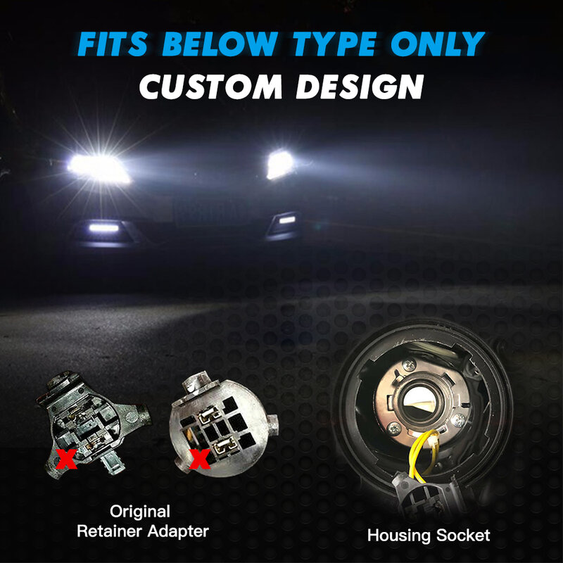 Bevinsee-H7 Farol LED para carros, lâmpadas para Hyundai Santa Fe, Mitsubishi Outlander, KIA Sorento, lâmpadas LED, 60W, 6000K, 12V