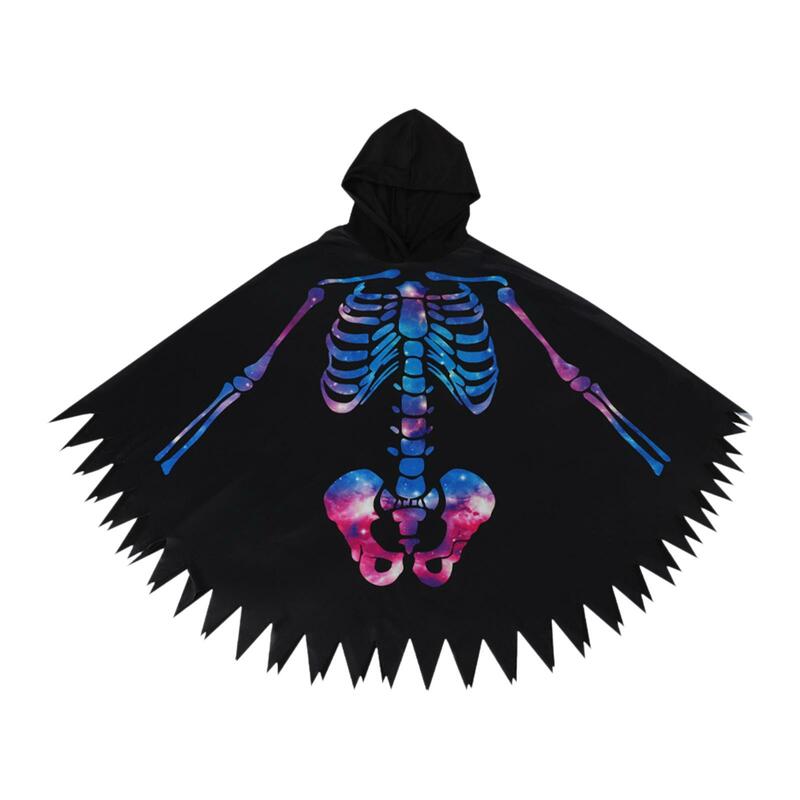 Schedel Cape Halloween Kostuum Cosplay Accessoires Outfit Rekwisieten Vakantie Jas Horror Skelet Voor Feest